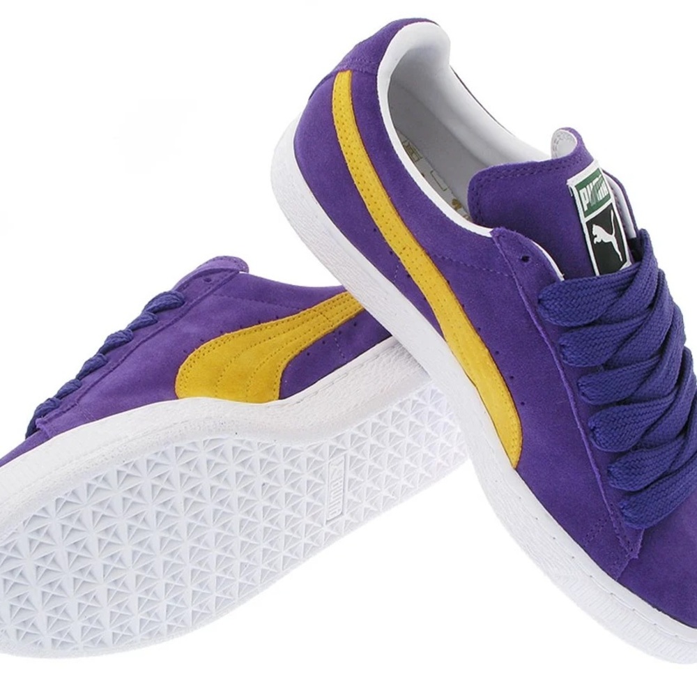 PUMA SUEDE NBA TEAMS LOS ANGELES LAKERS 380168 03 Purple & Yellow Sneakers - NEW